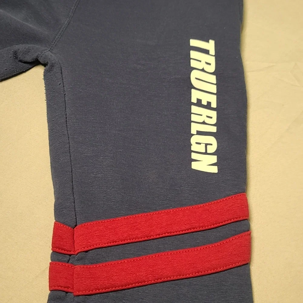 True Religion Joggers Large Men  Blue Red Stripe Thigh Logo Y2k Streetwear‎